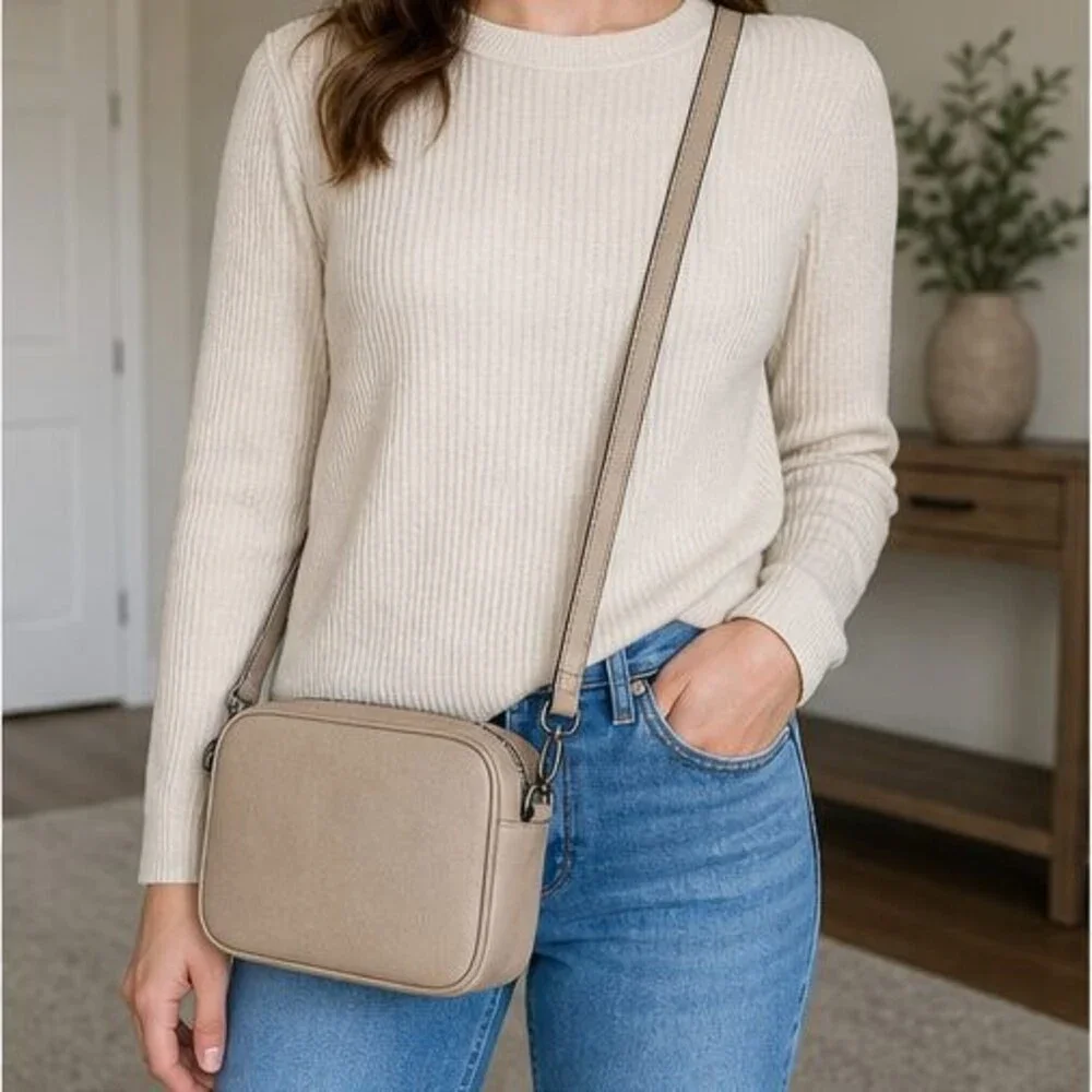 Sand Faux Leather Bag